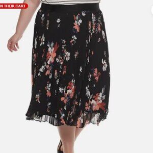 EVRI Women's PLUS Lined Pleated SKIRT 22W Floral print